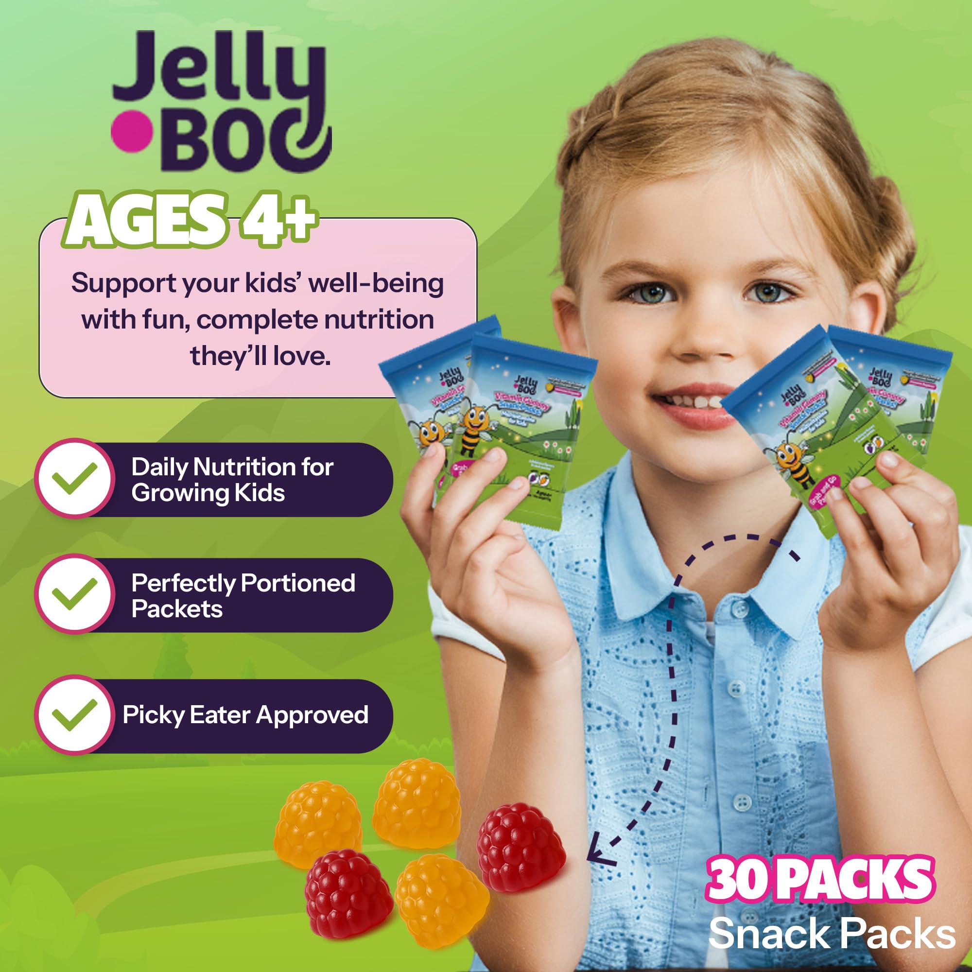 Jelly.Boo sugar-free gummies with clean ingredients for worry-free snacking.