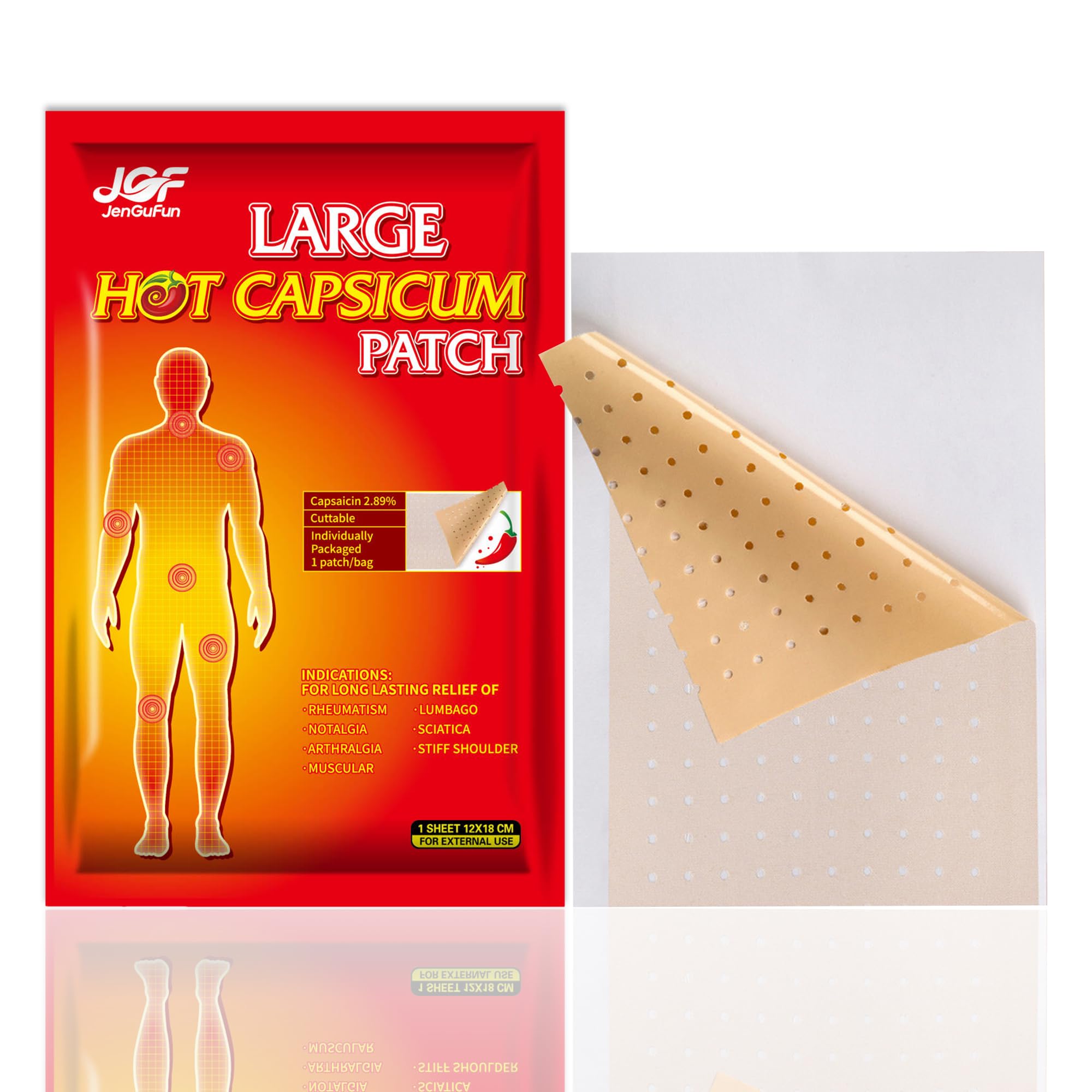 JenGuFun 50-patches capsacist patch laid out for versatile coverage.