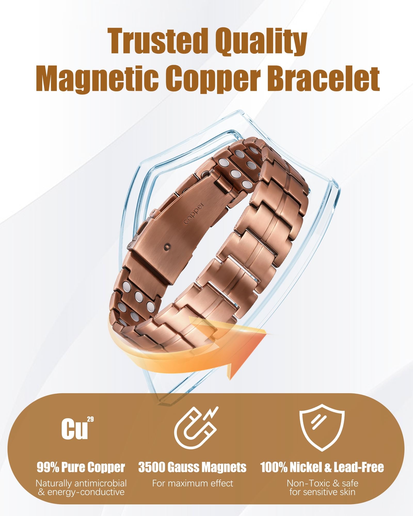 Jeracol matte sandblasted finish on copper jewelry for understated elegance
