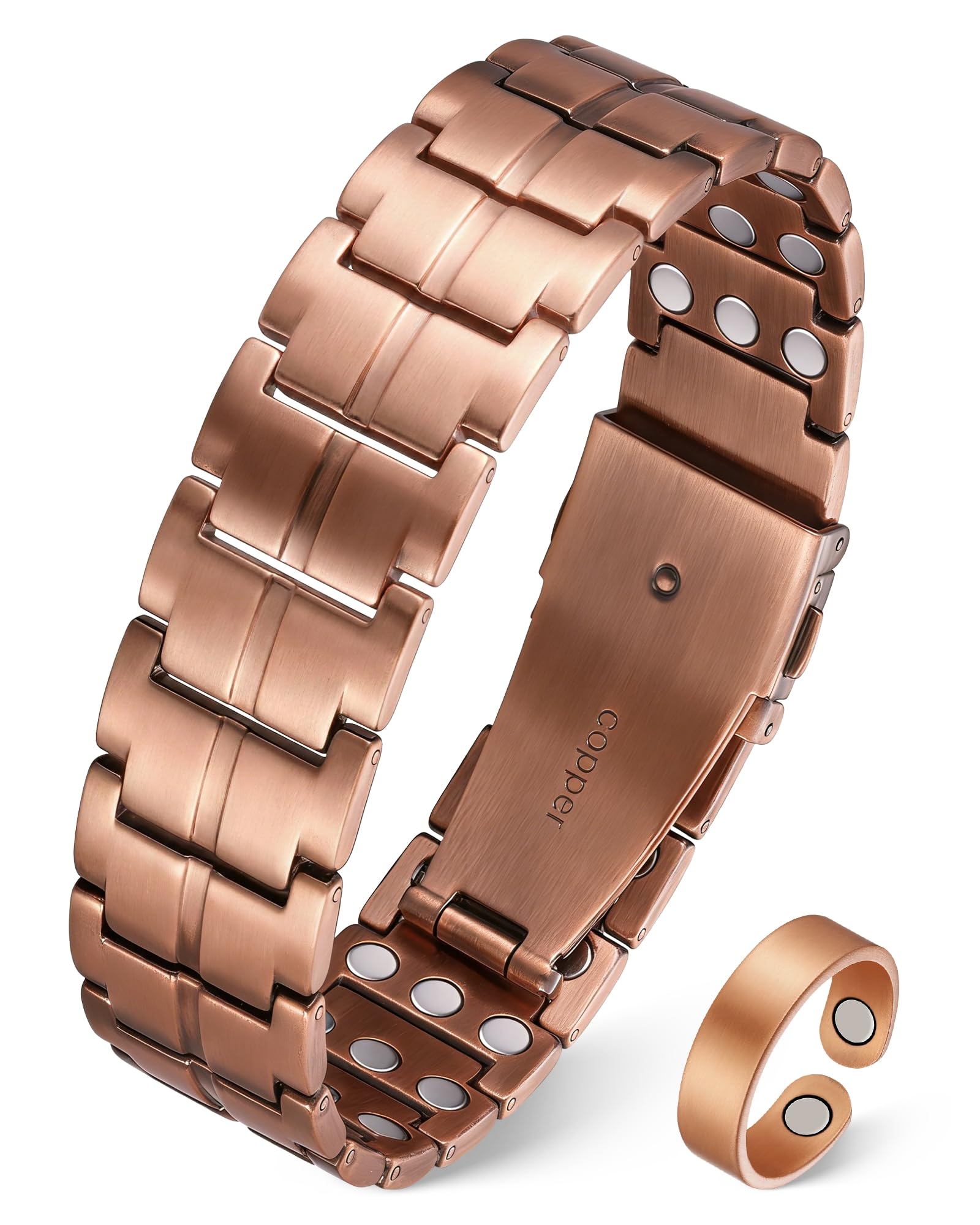 Jeracol ultra-magnetic copper bracelet with 3x strong magnets for daily wear and style
