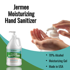 JerMee crystal-clear gel showing clean, refreshing hand sanitizer texture.