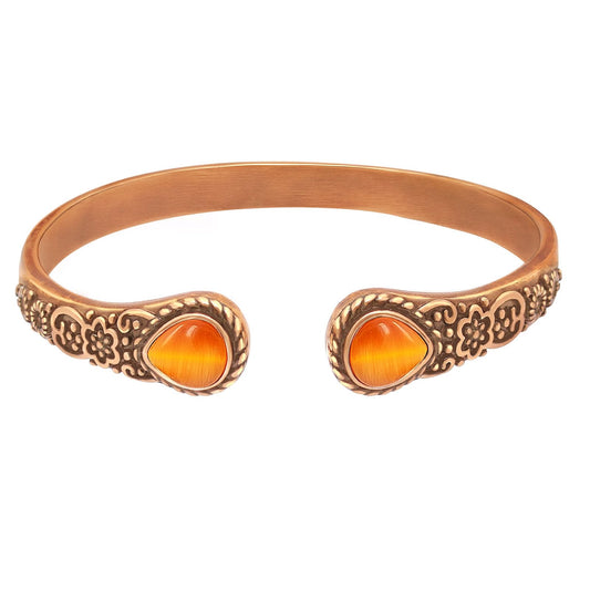 JEROOT copper bracelet with turquoise flower detail to elevate everyday outfits