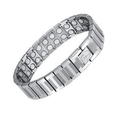 JEROOT magnetic bracelet close-up highlighting sleek titanium design for daily wear