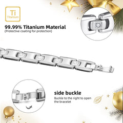 Jeroot titanium magnetic bracelet with crystal embellishment for sparkling daily style