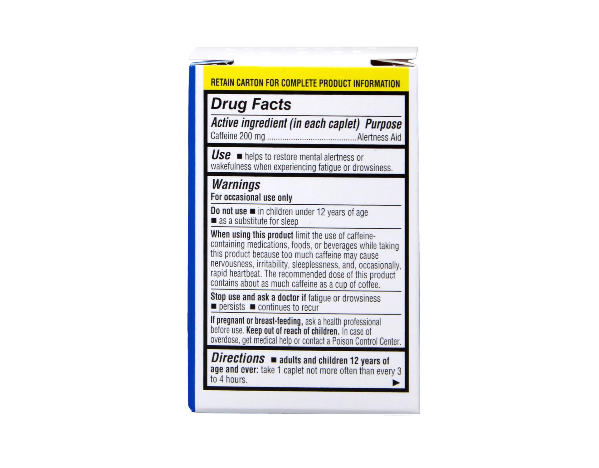 Jet Alert caplets easy-to-open blister pack for quick daily intake.