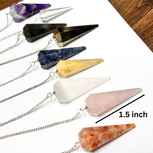 Jet International cone pendulum carved detail highlights stone textures.