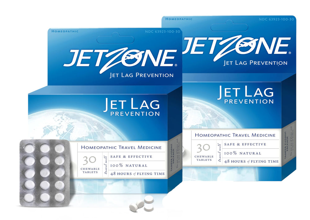 JetZone jet lag remedy pack box shows travel-ready packaging and freshness.