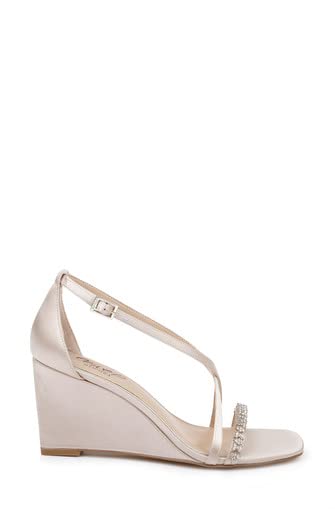 Jewel Badgley Mischka Adelynn ankle straps detail for secure, stylish support