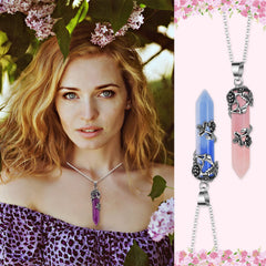 Jexine natural quartz point pendant comes with a 50 cm chain for versatile wear.