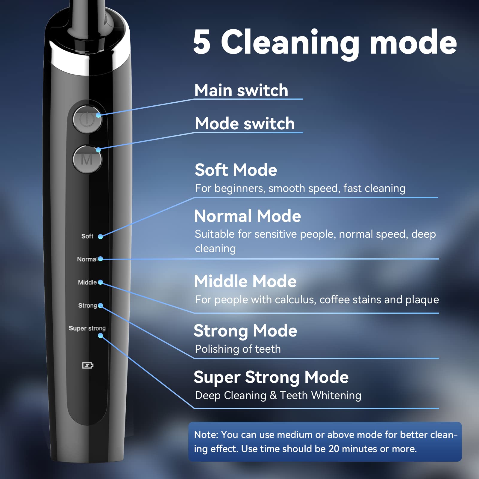 Jeyoe Tooth Polisher 3D silicone tip provides gentle stain care.