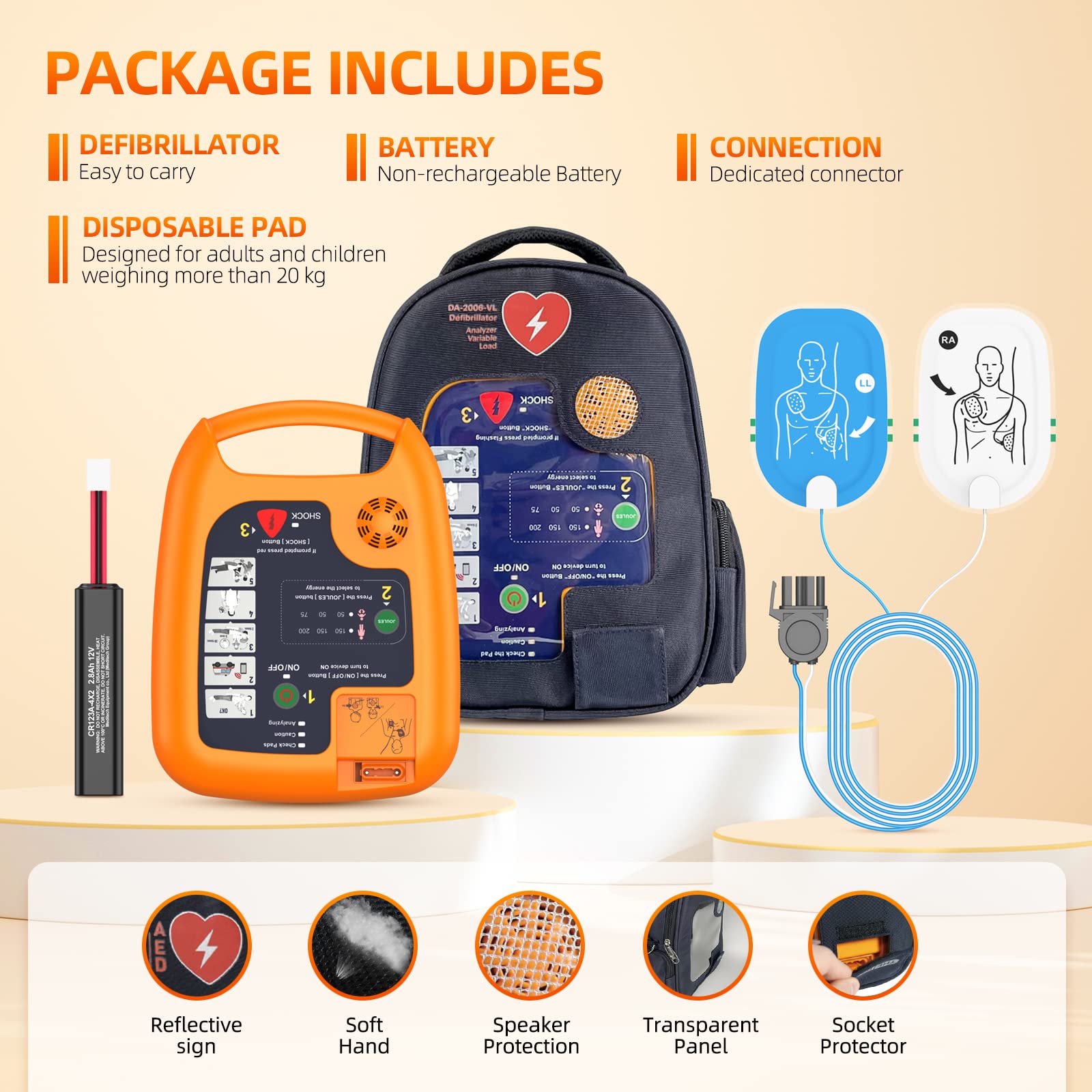 JIALANRW AED compact design supports easy storage.