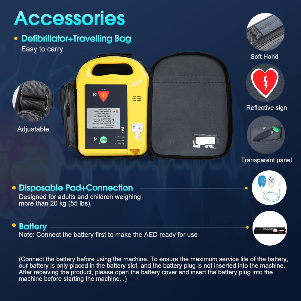 JIALANRW AED instruction sheet supports correct setup and use