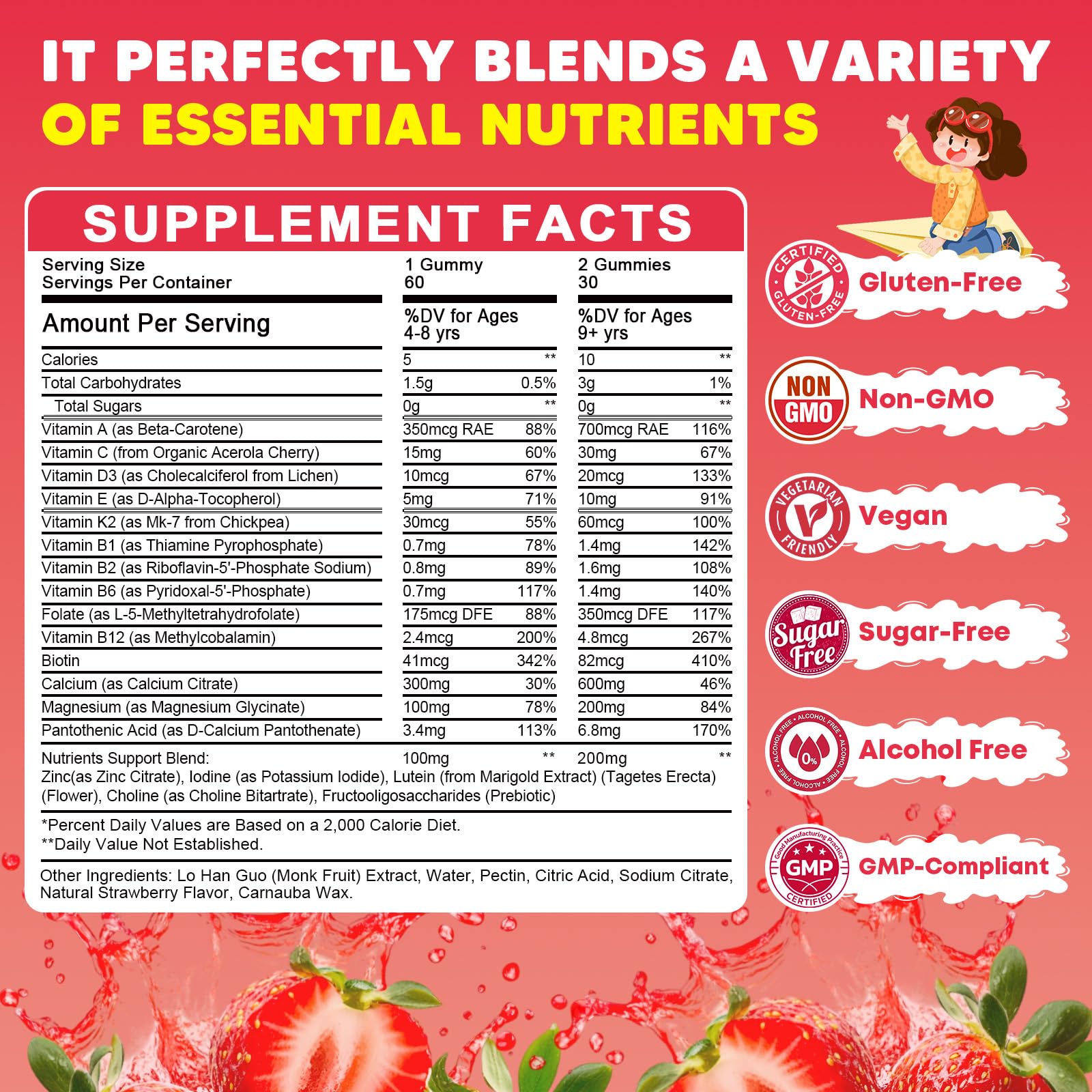 JIANKYTZ label close-up highlighting calcium, D3, and zinc for bone and immune support.