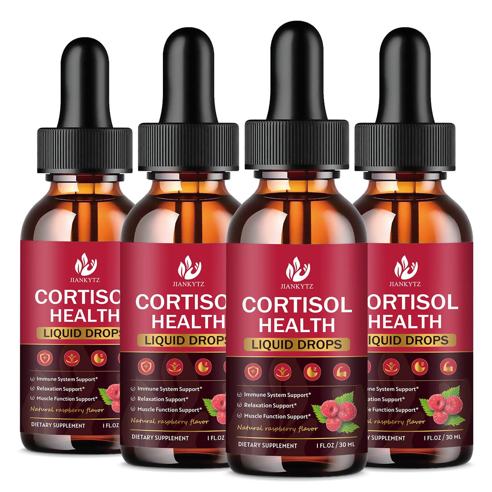 JIANKYTZ Cortisol Drops raspberry bottle for daily balance.