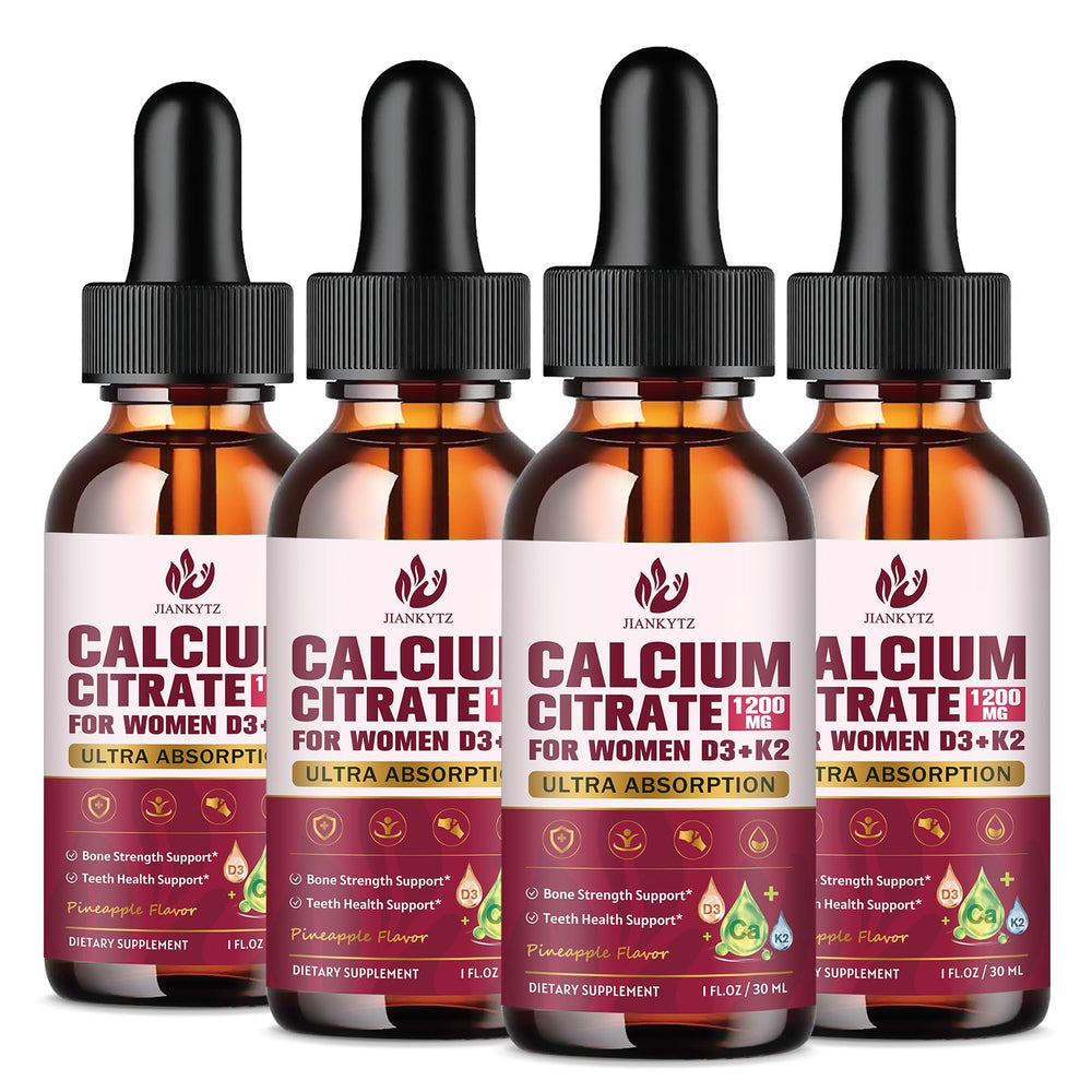 JIANKYTZ calcium citrate liquid bottle 1oz pour for easy daily bone support.