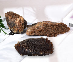 JIC Gem amber calcite cluster geode showcases honey-gold glow in sunlight or lamplight