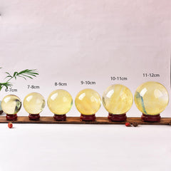 JIC Gem yellow quartz ball exudes warm light for cozy rooms