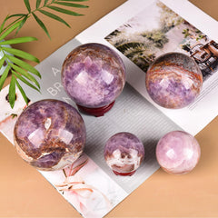 JIC Gem amethyst sphere on an office shelf for decor