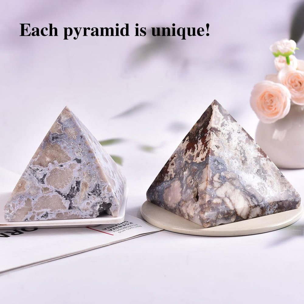 JIC Gem 90-100 mm pyramid showcases natural color variations and unique facets