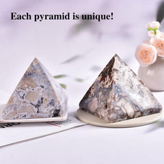 JIC Gem 90-100 mm pyramid showcases natural color variations and unique facets