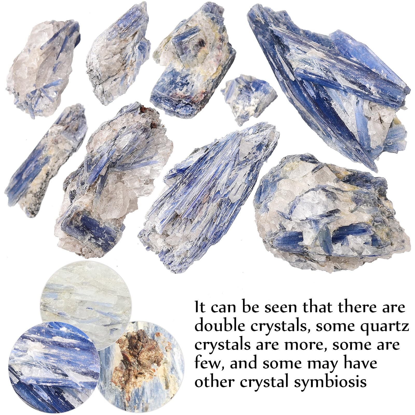 JIC Gem blue kyanite rough matrix detail showing natural imperfections and variety.