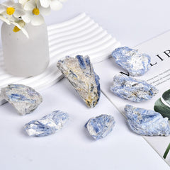 JIC Gem blue kyanite crystals varied hues enhance home decor and energy-inspired setups.