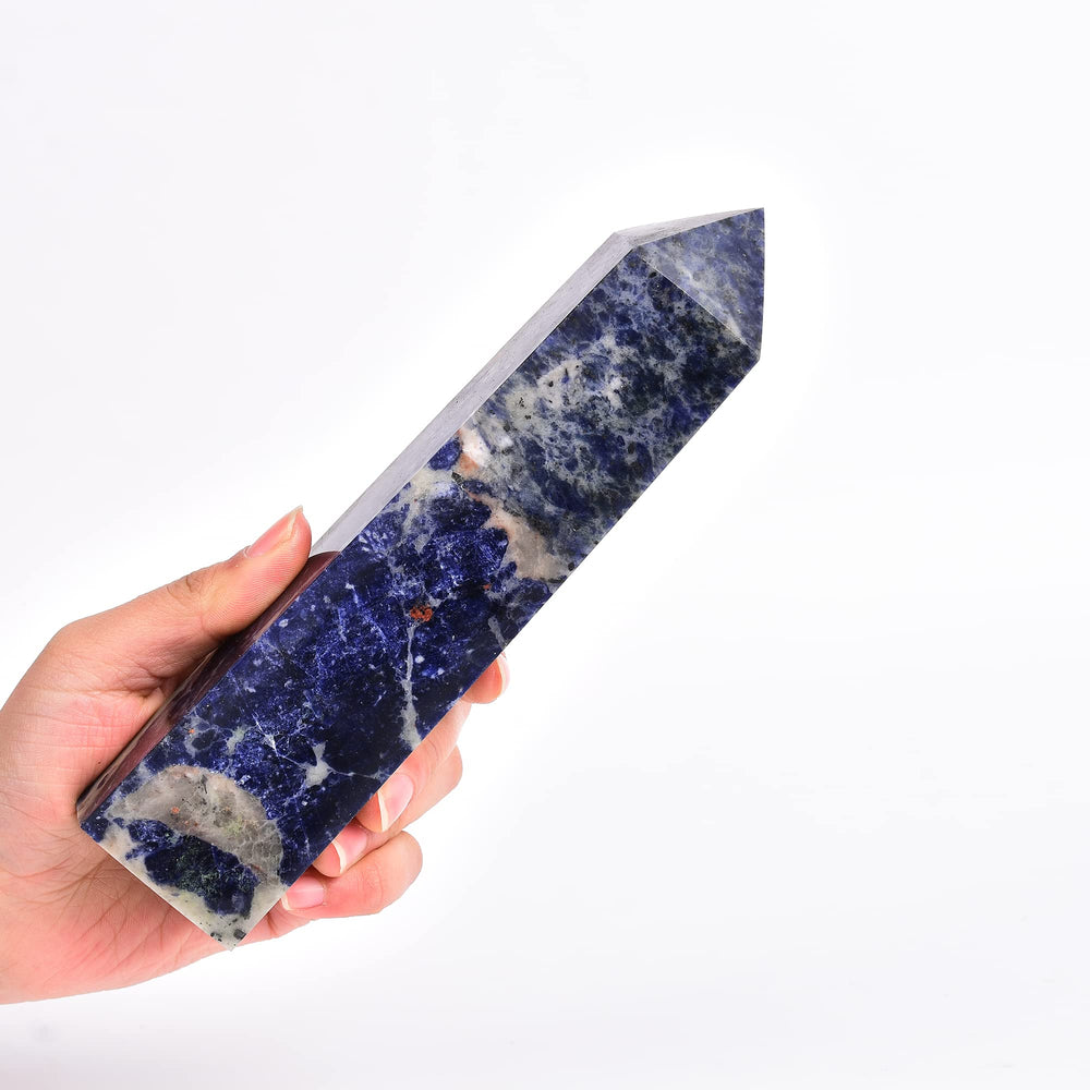 JIC Gem blue sodalite obelisk tower for meditation and mental clarity