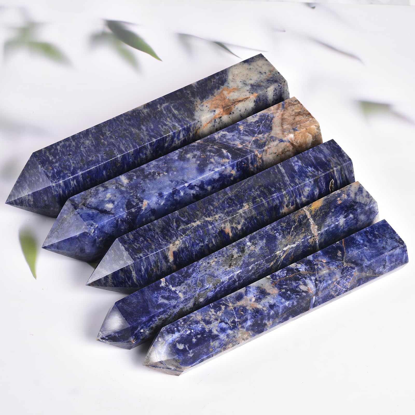 JIC Gem blue sodalite obelisk for home decor and mindful practice