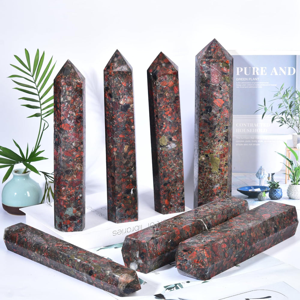 JIC Gem red agate tower used in meditation space for focus