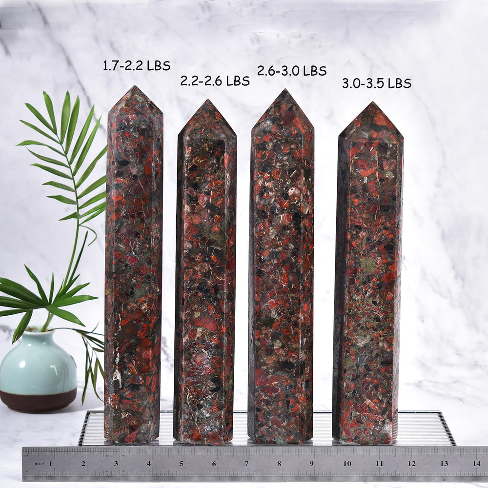 JIC Gem red agate tower crown with six facets enhances energy focus.