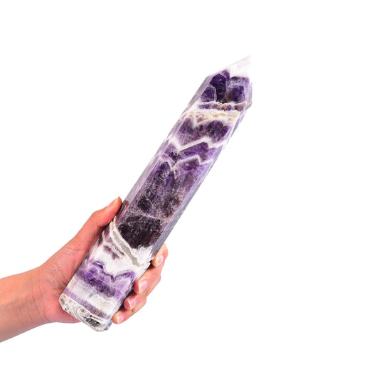 JIC Gem chevron amethyst obelisk tower for meditation and focus