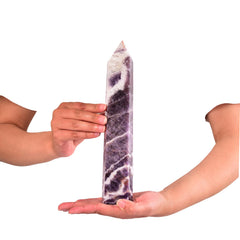 JIC Gem chevron amethyst wand side view highlighting balance energy
