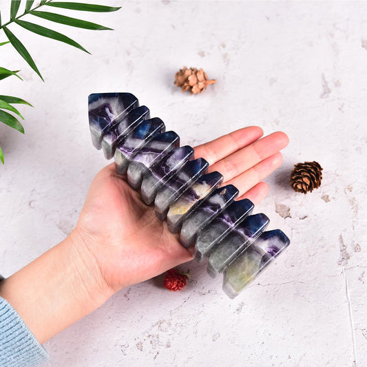 JIC Gem colorful fluorite layers display chakra-inspired hues for meditation