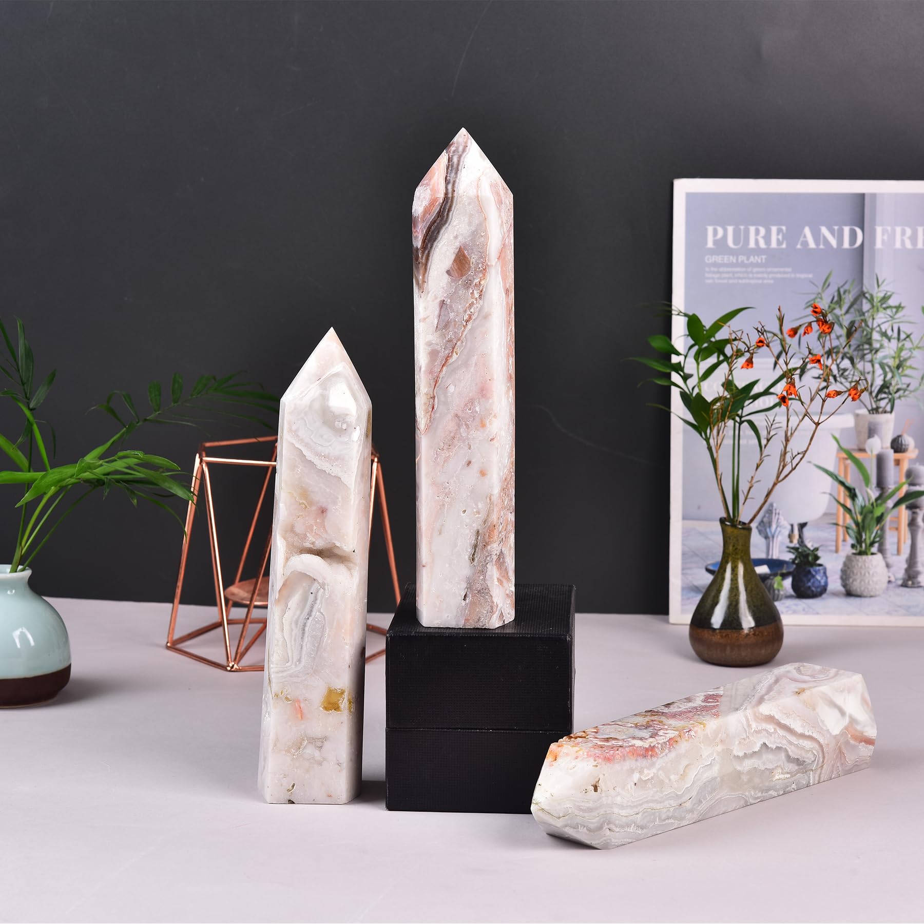 JIC Gem crystal healing wand ideal for meditation and grid work.