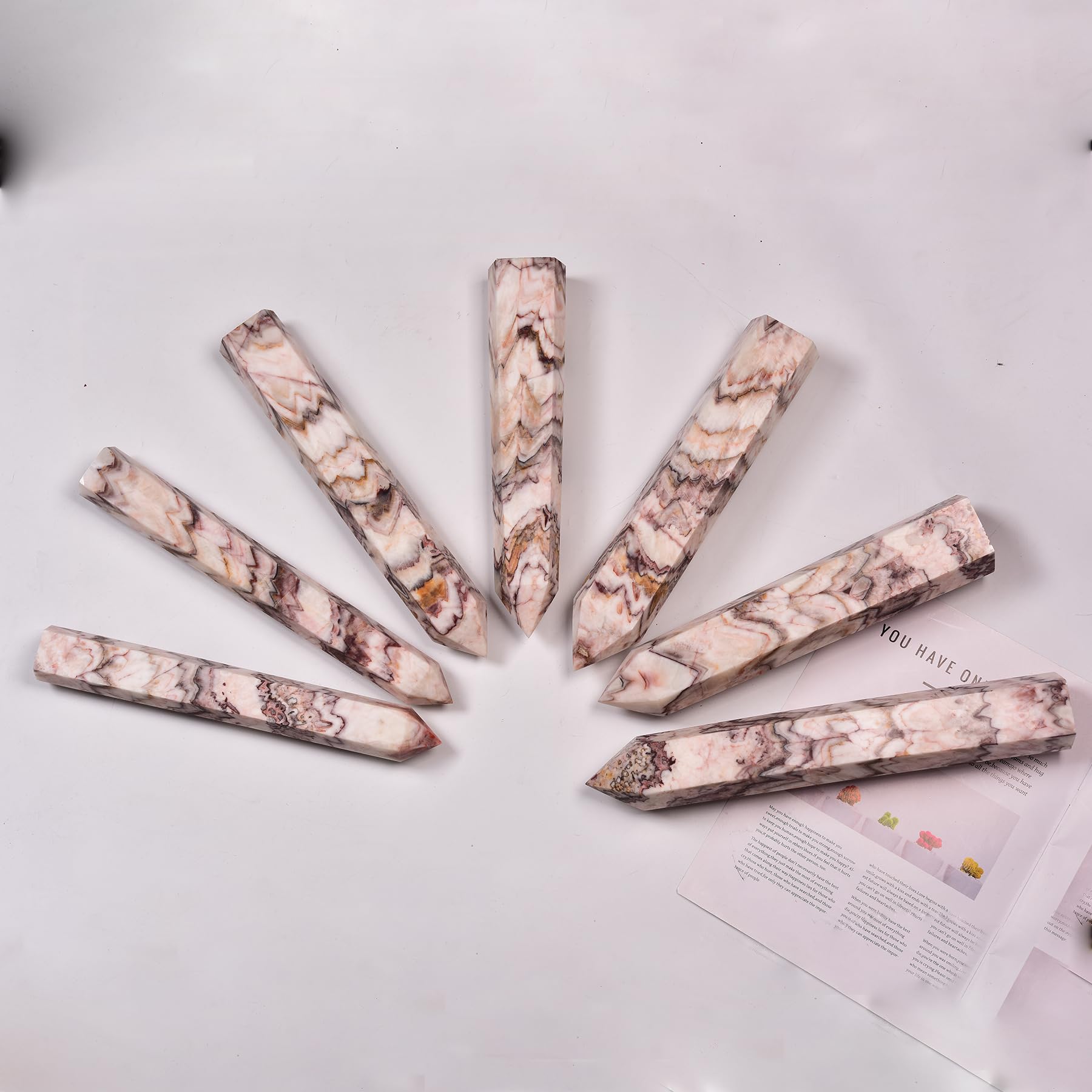JIC Gem crystal point wand for grid work, meditation, and energy purification