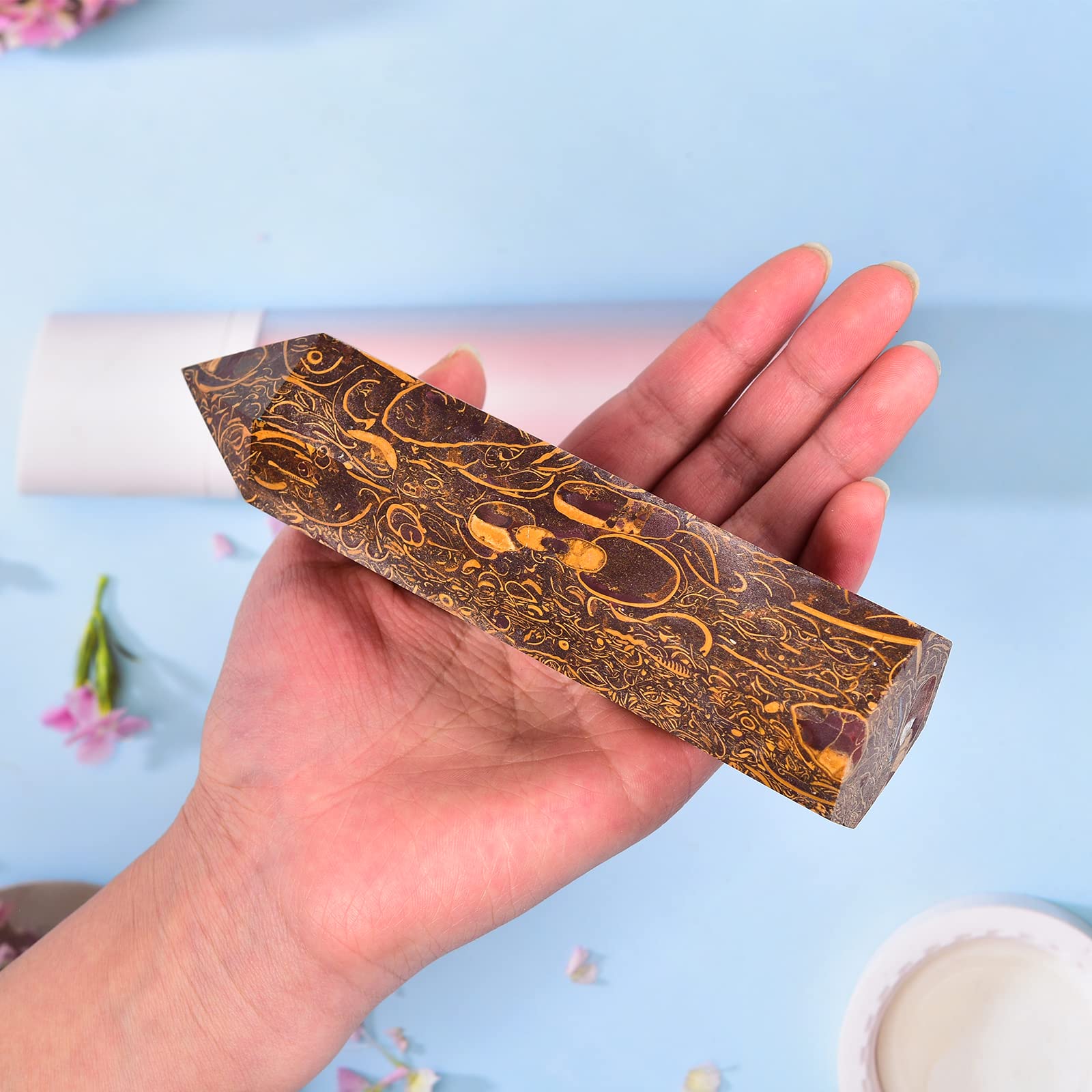 JIC Gem crystal point wand designed for Reiki and meditation sessions