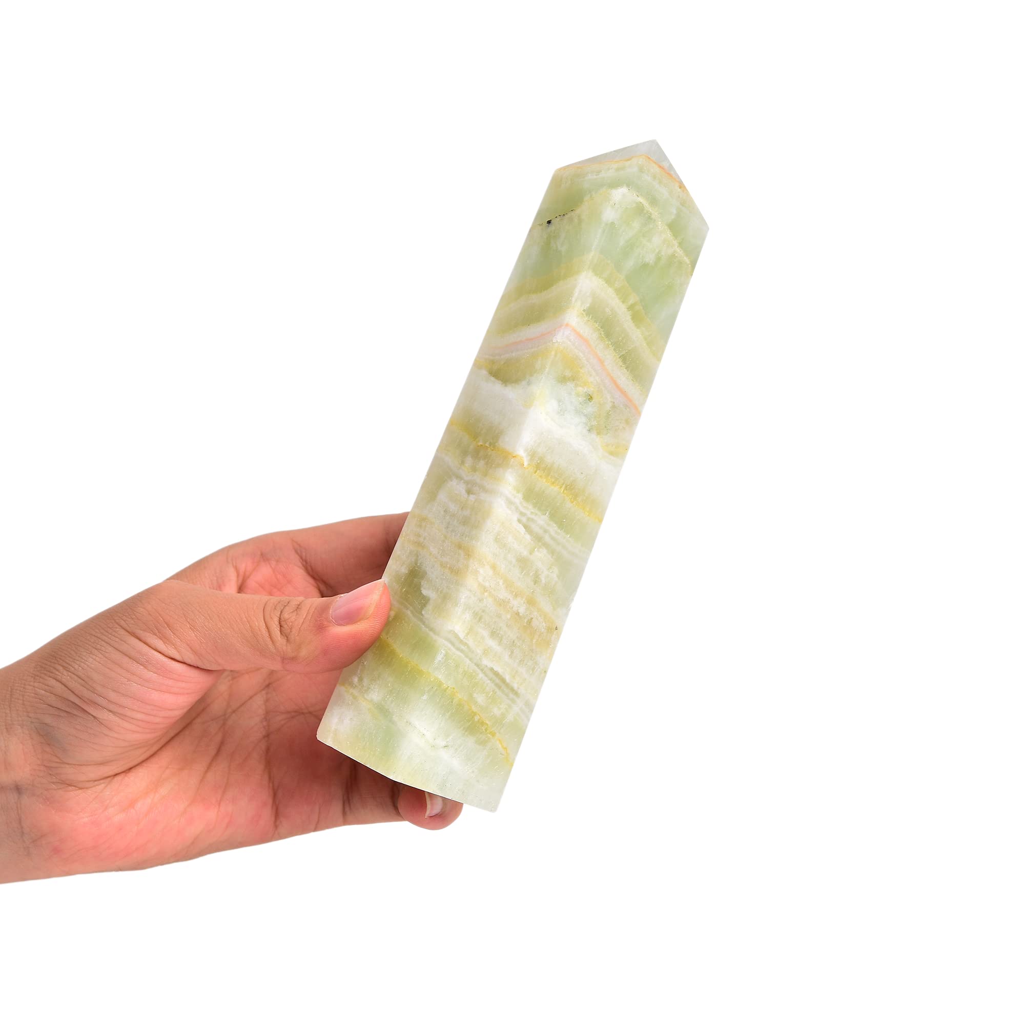 JIC Gem tetrahedral column wand close-up highlighting the polished tip.