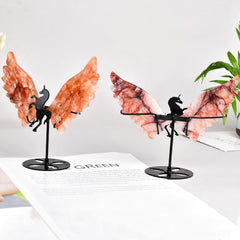 JIC Gem Crystal Wings on stand offer elegant decor for home or office.