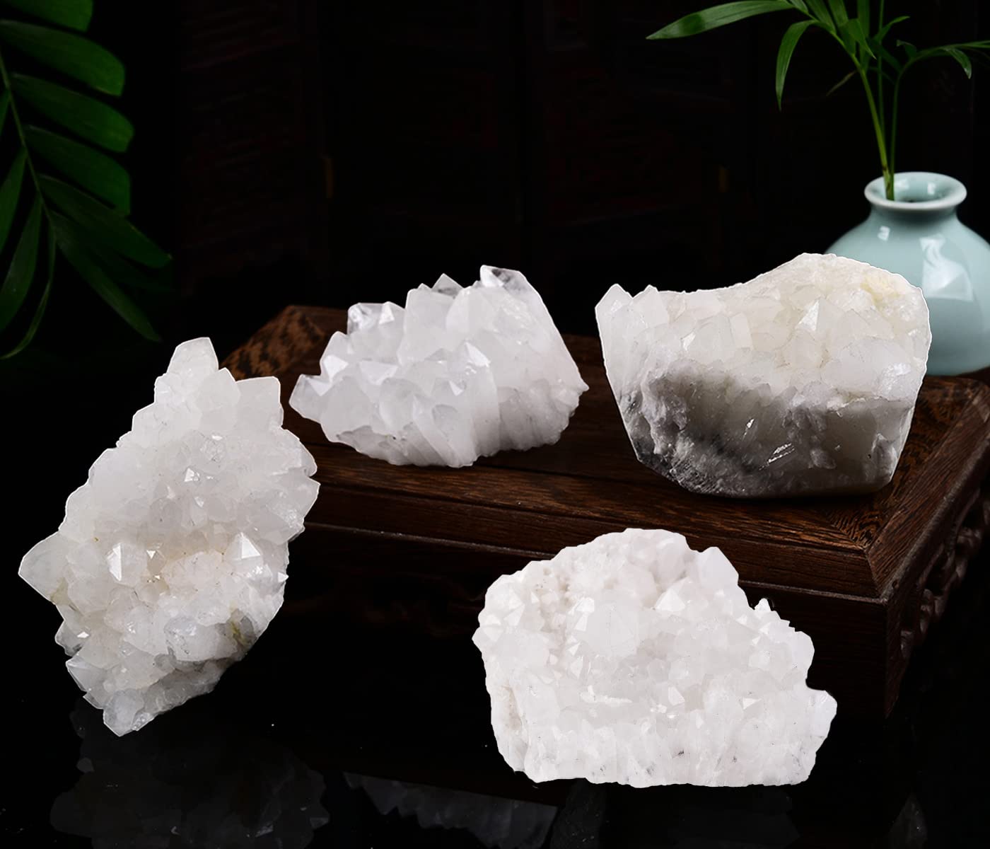 JIC Gem crystal cluster placed on a desk to enhance ambiance