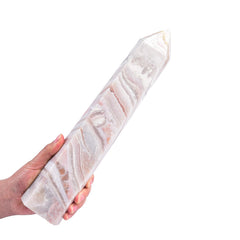 JIC Gem extra-large pink agate geode tower for calm energy at home
