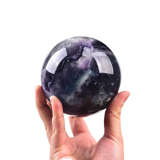JIC Gem fluorite crystal ball decorative ornament with natural patterns