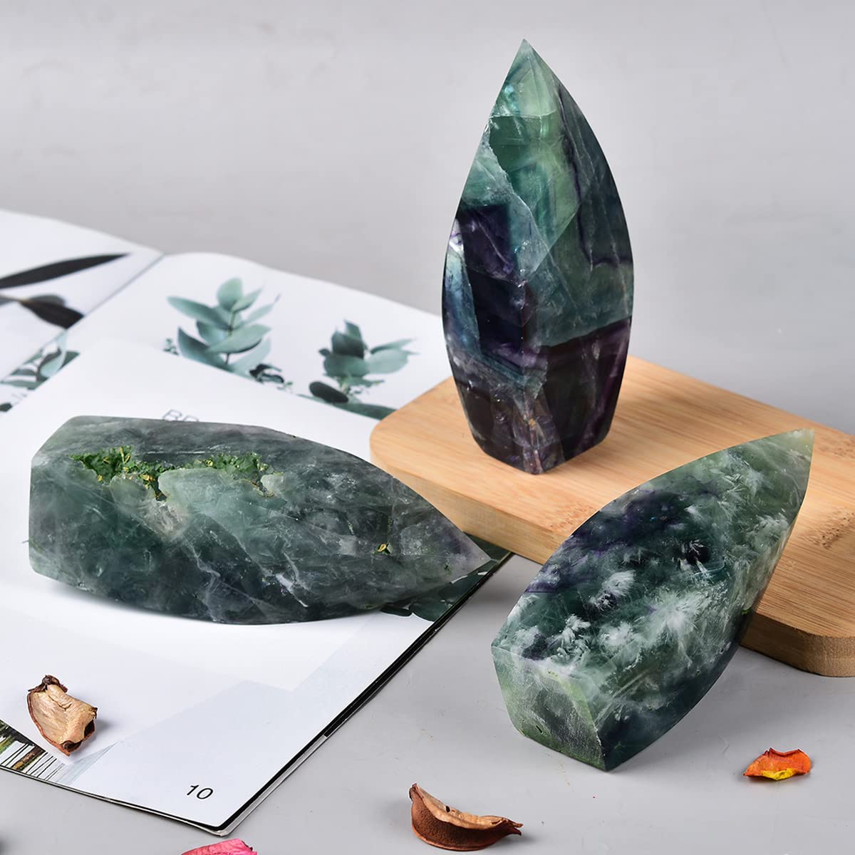 JIC Gem fluorite crystal energy aura shifts to support focus