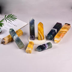 JIC Gem fluorite crystal meditation tool for calm and centered practice.