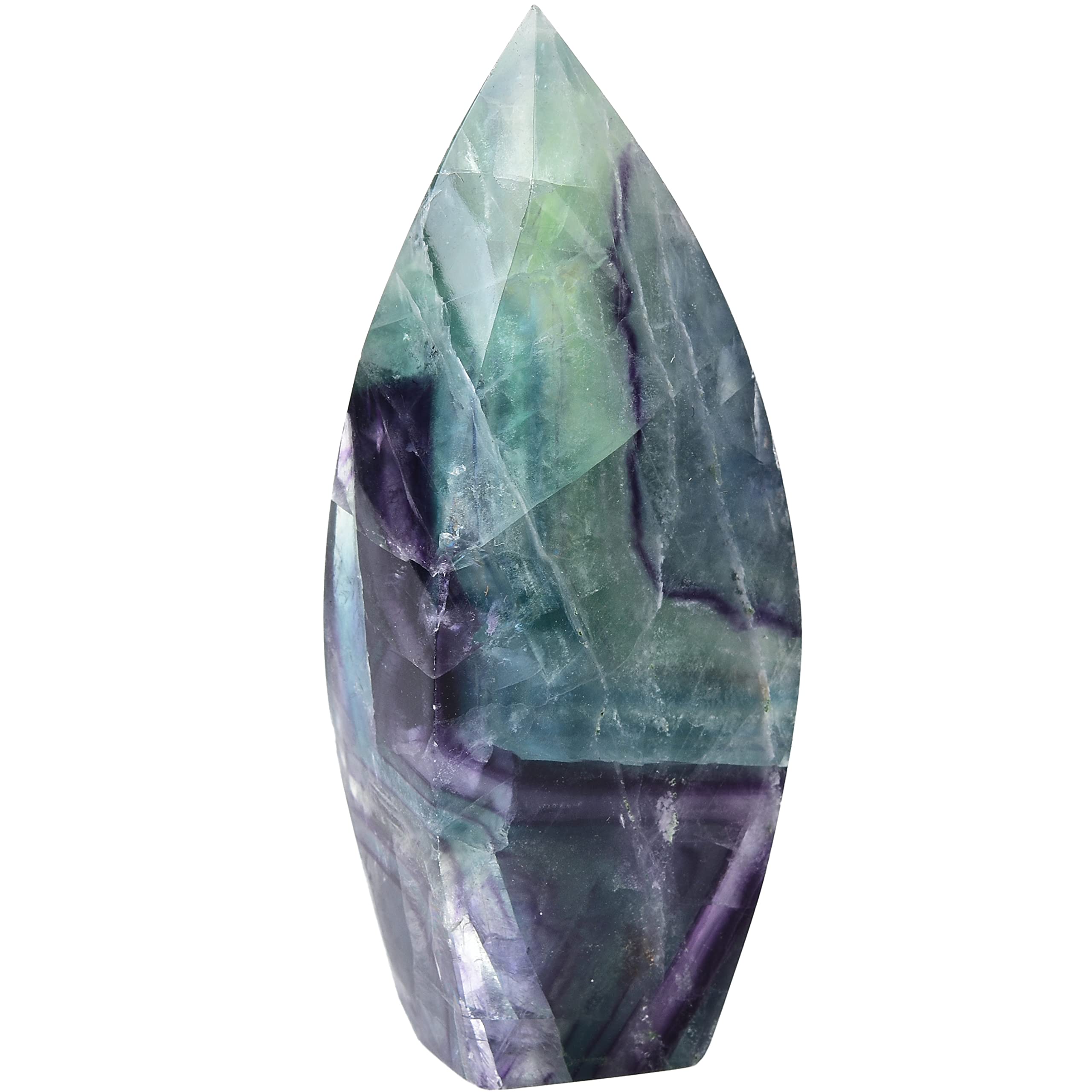 JIC Gem fluorite crystal tower apex energizes workspace for focused work