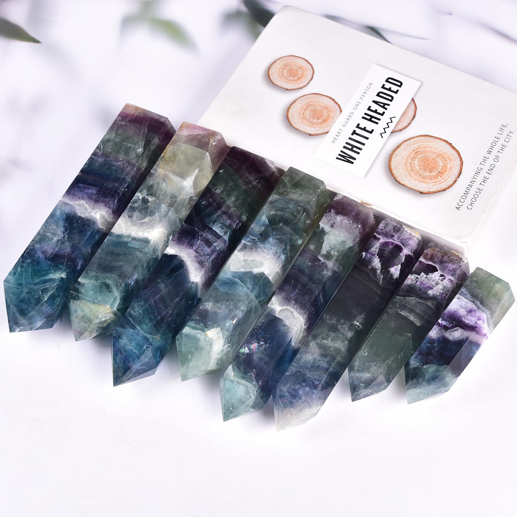 JIC Gem fluorite crystal energy amplification photo highlighting vibrant layers and glow.