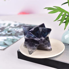 JIC Gem fluorite Merkaba geometry highlights sacred patterns for balance and focus
