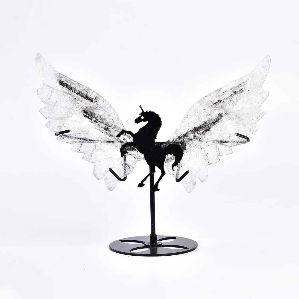 JIC Gem Ghost Crystal Unicorn Wings pair on display for elegant decor.