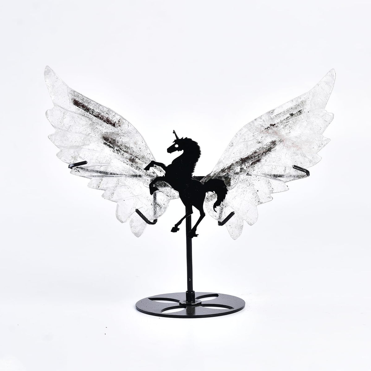 JIC Gem Ghost Crystal Unicorn Wings pair on display for elegant decor.