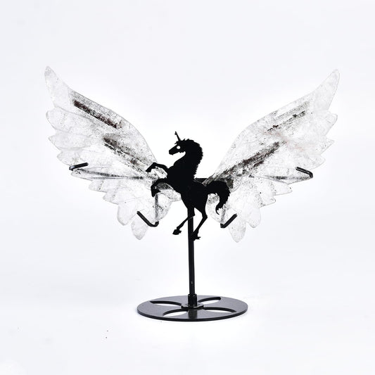 JIC Gem Ghost Crystal Unicorn Wings pair on display for elegant decor.