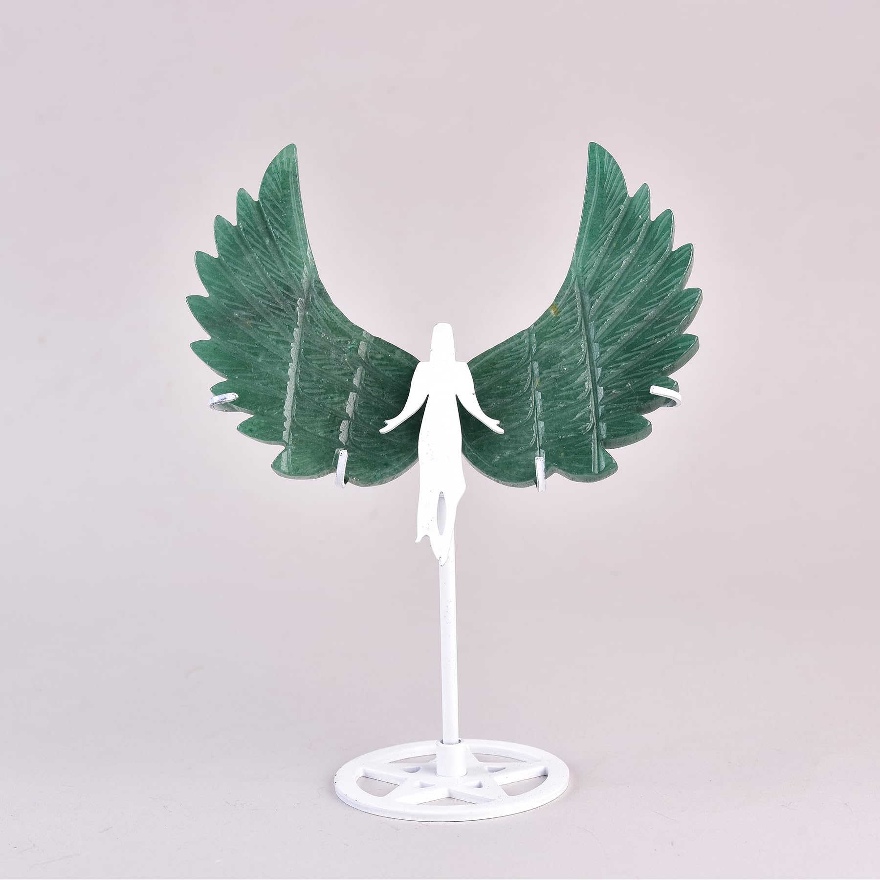 JIC Gem green aventurine angel wings figurine for tranquil decor